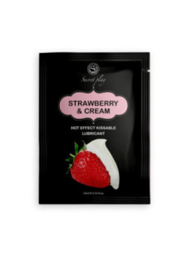 Dosette 2 en 1 Lubrifiant et huile de massage fraise à la crème chauffant 10 ml - SP3610